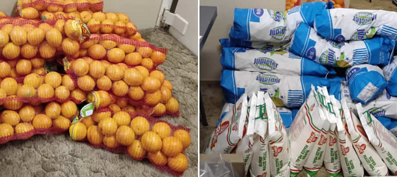 donated oranges and potatoes