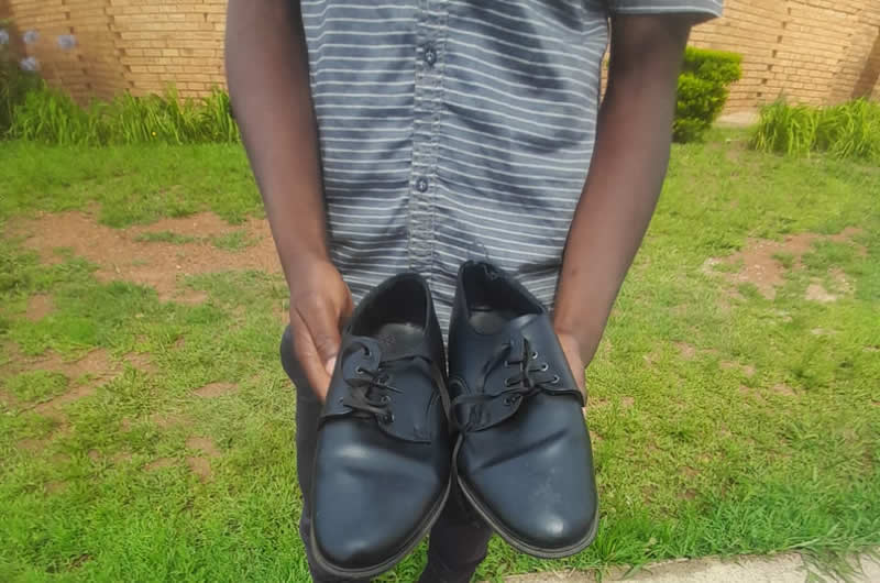 Second hand school shoes walk on